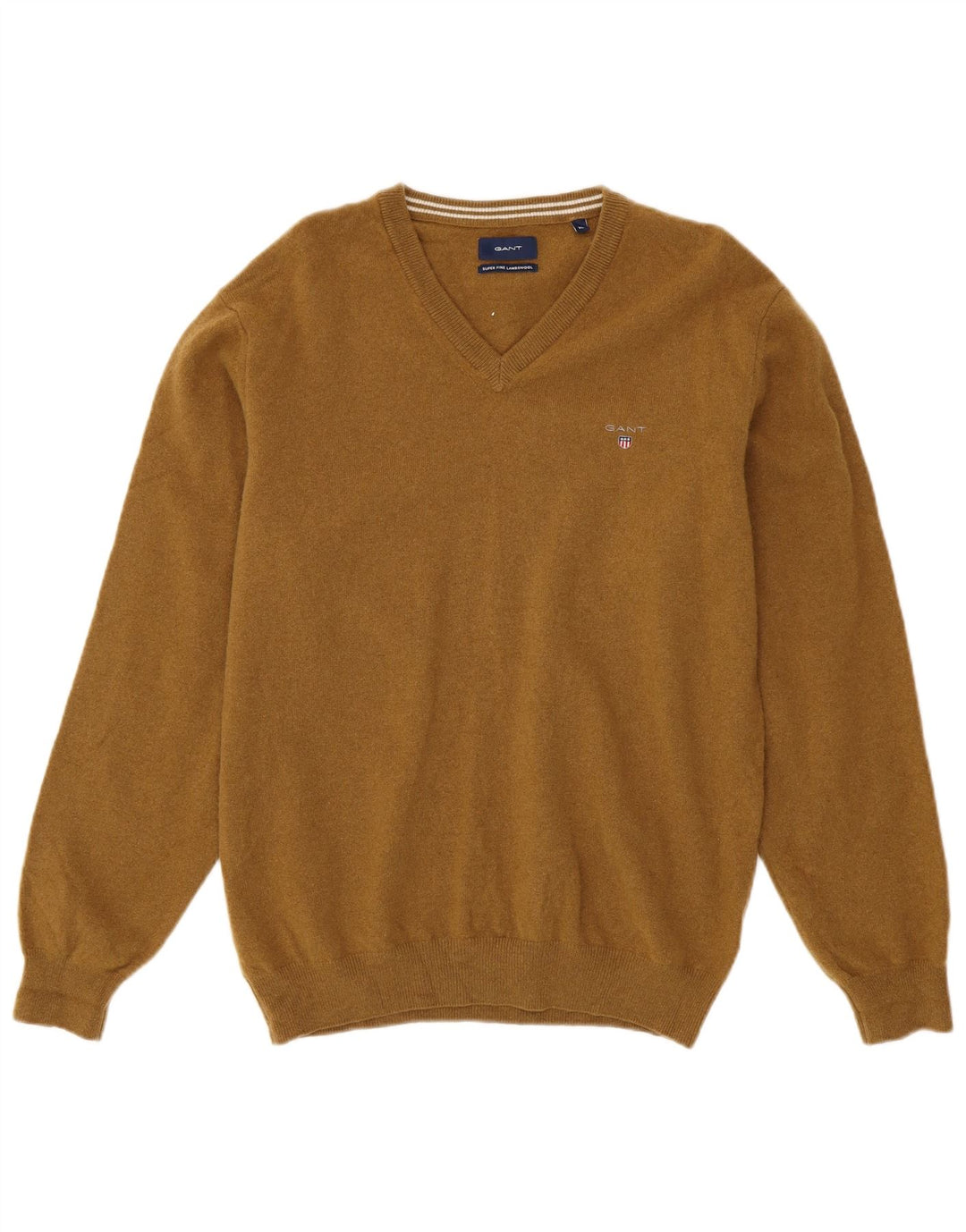 GANT Maglione da uomo con scollo a V XL Lana d'agnello kaki