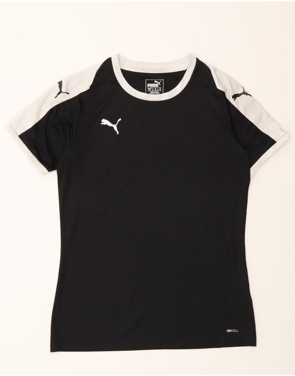 T-shirt grafica da donna Puma UK 10 Small Black Colourblock