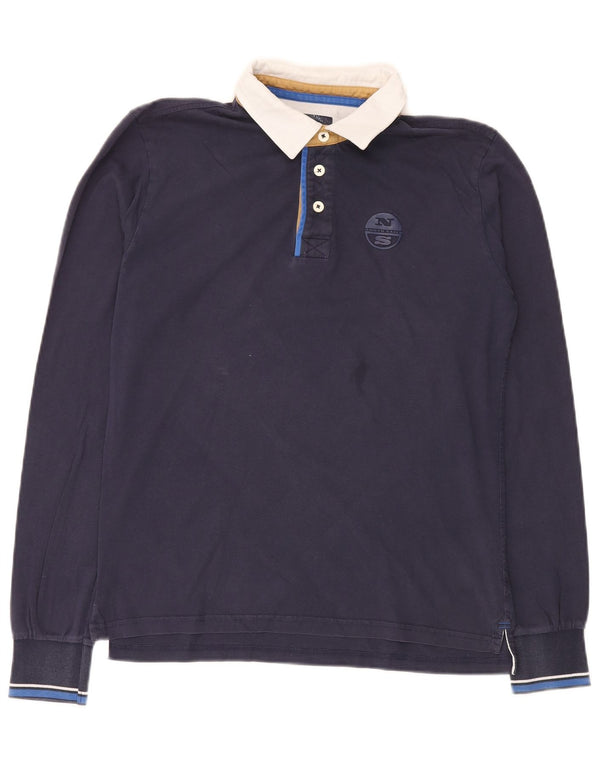 Polo da rugby a maniche lunghe da uomo North Sails blu navy medio