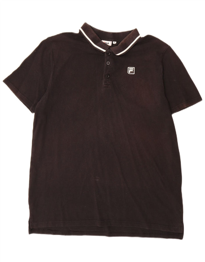 Polo da uomo Fila XL in cotone nero