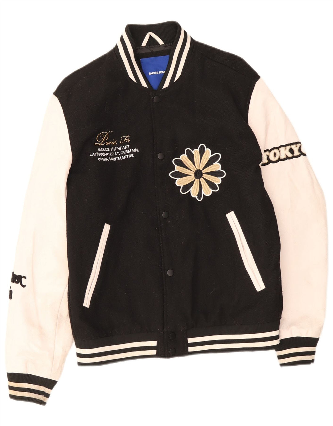 Jack & Jones Giacca grafica da uomo Varsity UK 38 Medium Black Colourblock