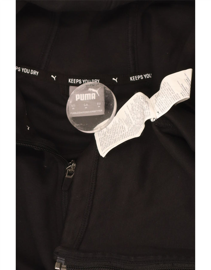 PUMA Mens Zip Hoodie Sweater Medium Black Cotton