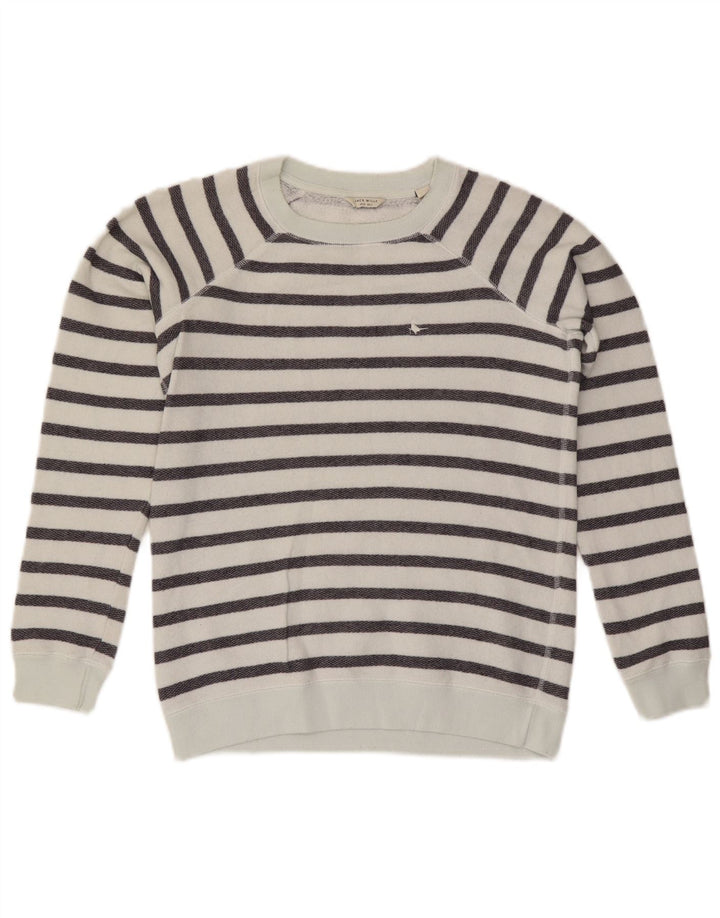Felpa da donna Jack Wills UK 8 piccolo cotone a righe bianche