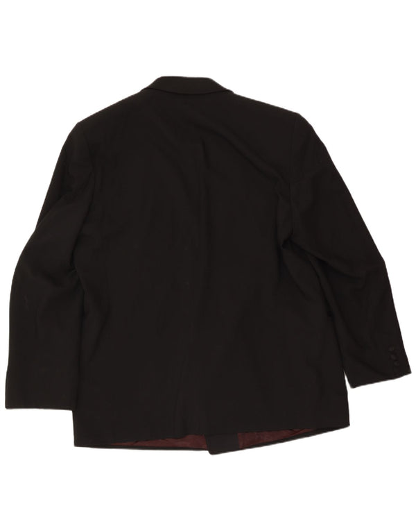 Giacca blazer doppiopetto da uomo Wilvorst UK 40 grande lana nera