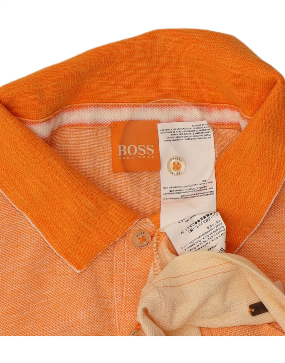 Polo da uomo HUGO BOSS in cotone color block arancione medio