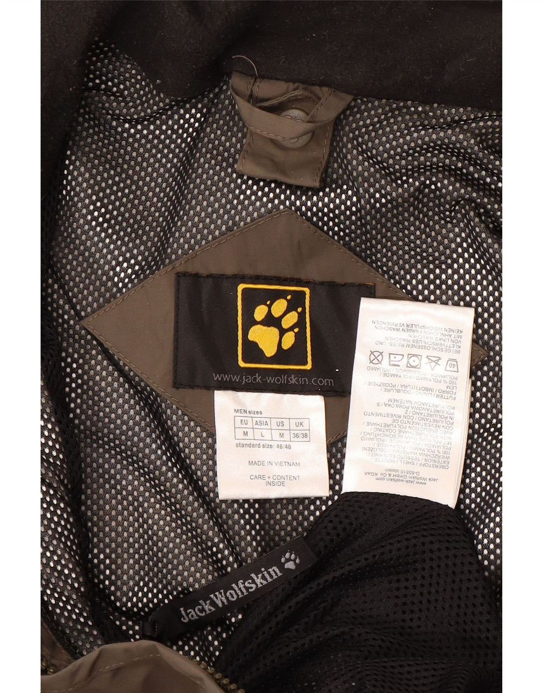 JACK WOLFSKIN Giacca antipioggia da uomo UK 36/38 Poliammide color block marrone medio