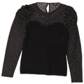 Top camicetta a maniche lunghe da donna Lipsy UK 10 piccola viscosa nera