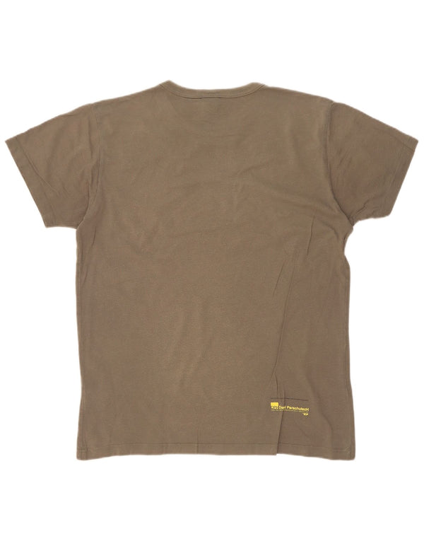 Diesel T-shirt grafica da uomo Top in cotone color block medio kaki
