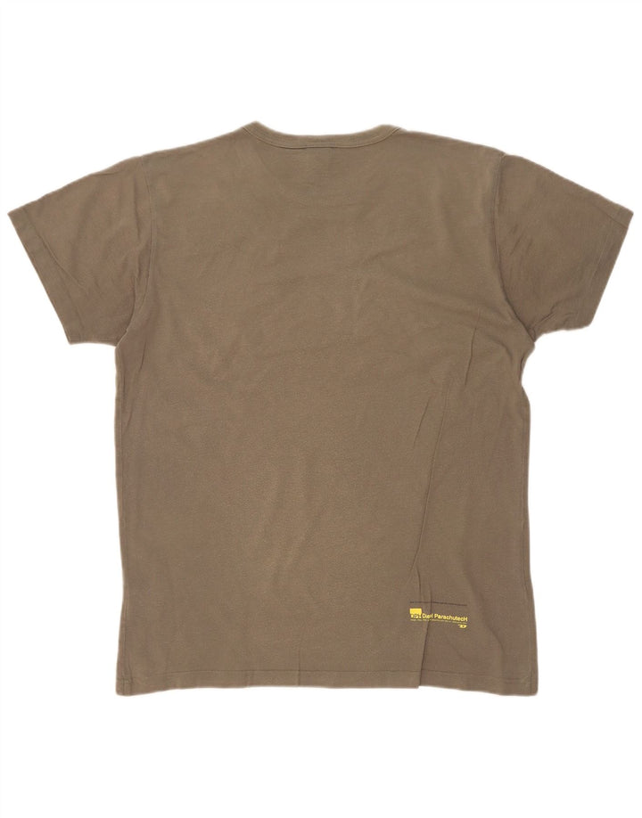 Diesel T-shirt grafica da uomo Top in cotone color block medio kaki