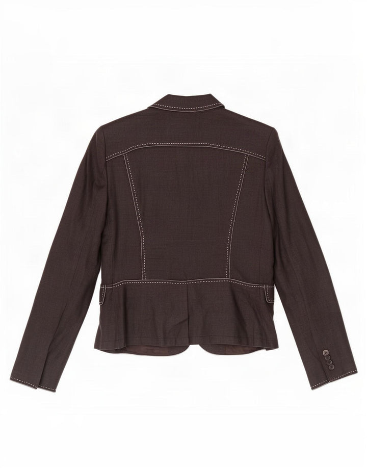Giacca blazer a 2 bottoni da donna Zara EU 40 Medium Black Ramie