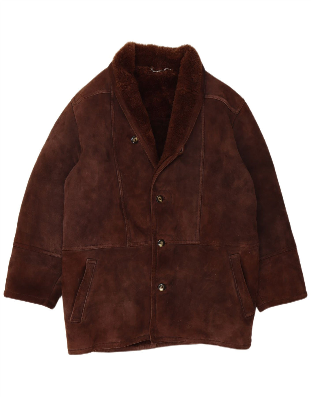 Giubbotto in shearling vintage da uomo IT 52 XL Marrone