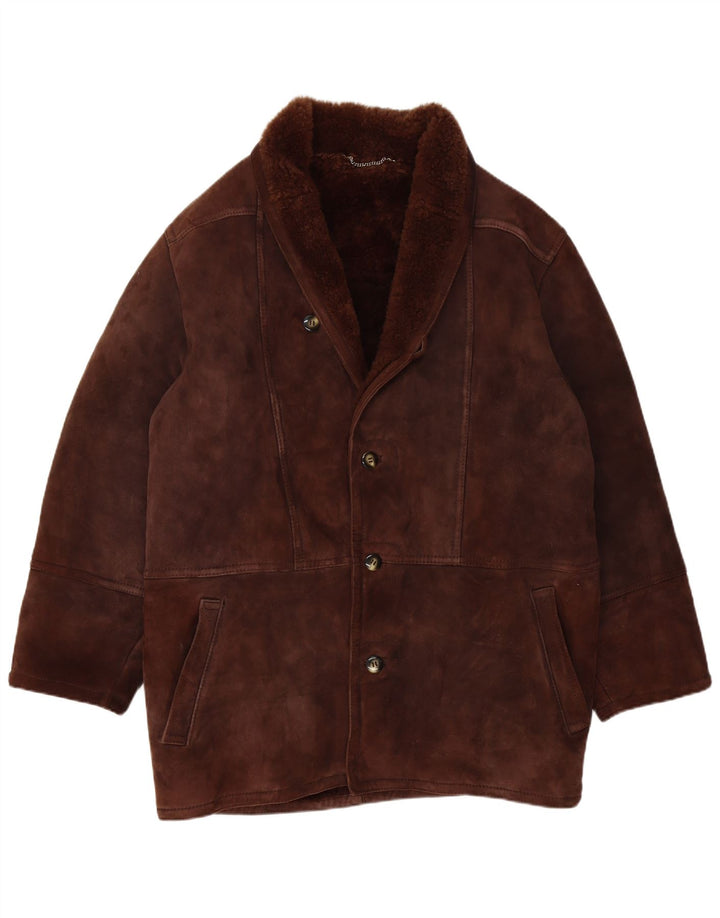 Giubbotto in shearling vintage da uomo IT 52 XL Marrone
