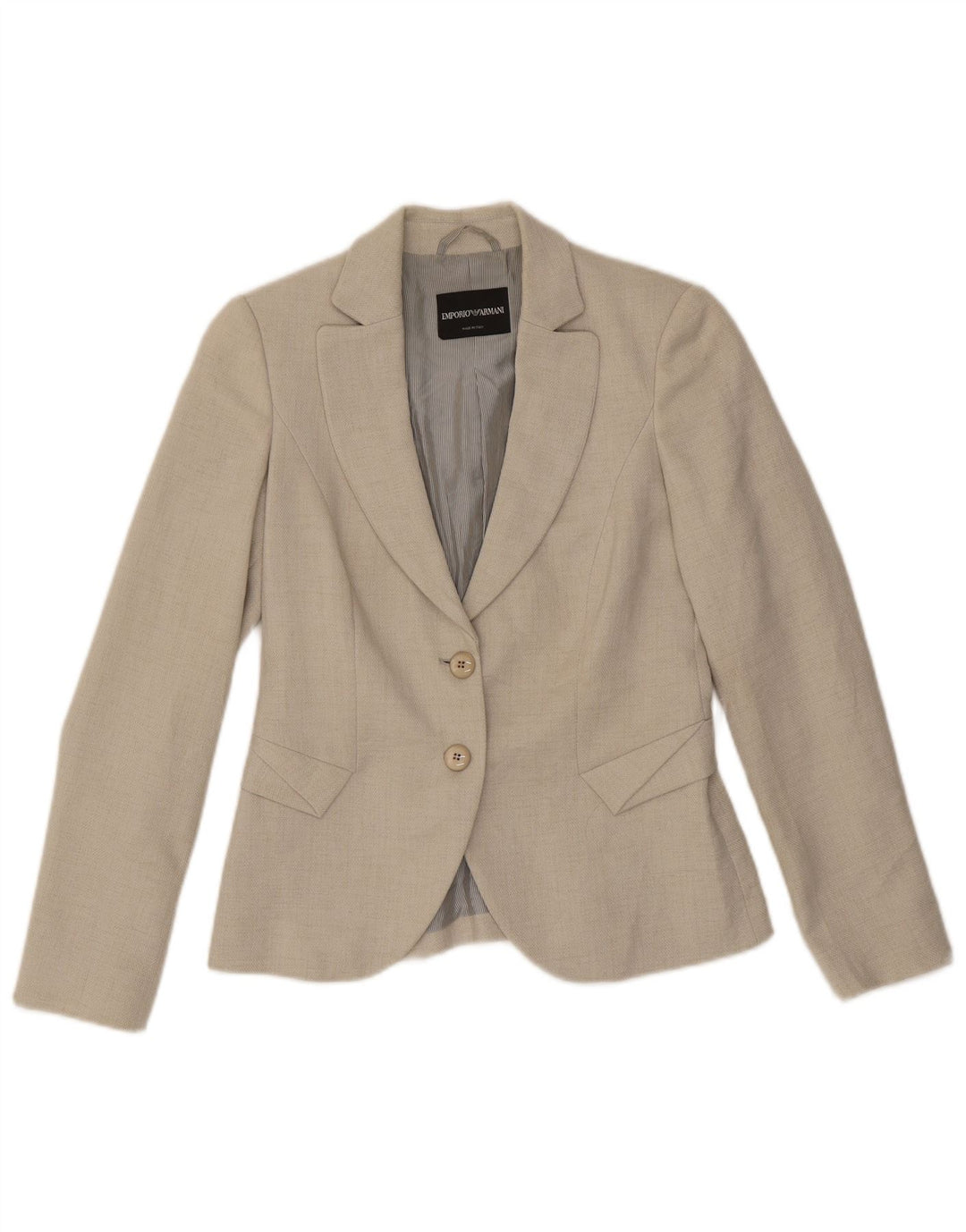Giacca blazer a 2 bottoni da donna Emporio Armani IT 40 piccola poliestere grigio