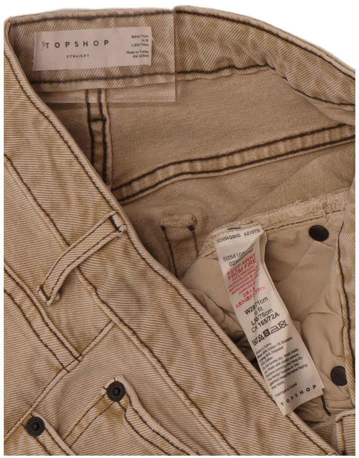 Jeans corti da donna Topshop W28 L25 cotone beige