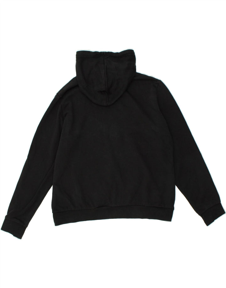 PUMA Womens Graphic Hoodie Jumper UK 16 Large  Black Cotton | Vintage Puma | Thrift | Second-Hand Puma | Used Clothing | Messina Hembry 