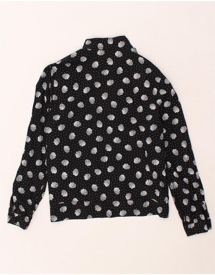 VINTAGE Womens Abstract Pattern Shirt Blouse EU 40 Medium Black Viscose Vintage Vintage and Second-Hand Vintage from Messina Hembry 