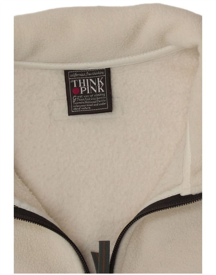 Giacca in pile da donna Think Pink UK 16 grande bianca