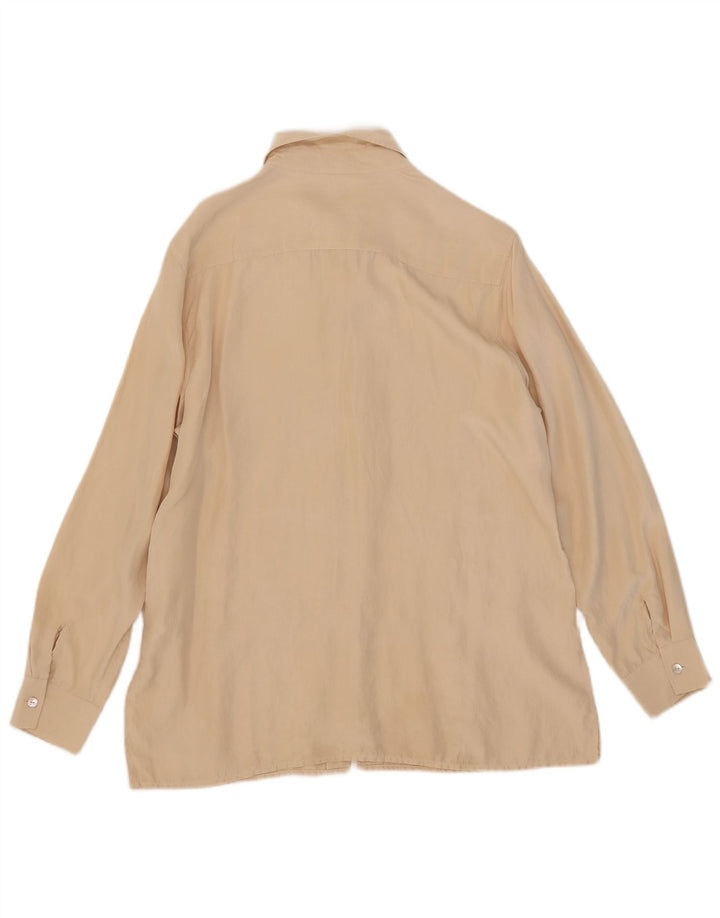 Camicetta Camicia Vintage da Donna IT 48 XL Beige Seta
