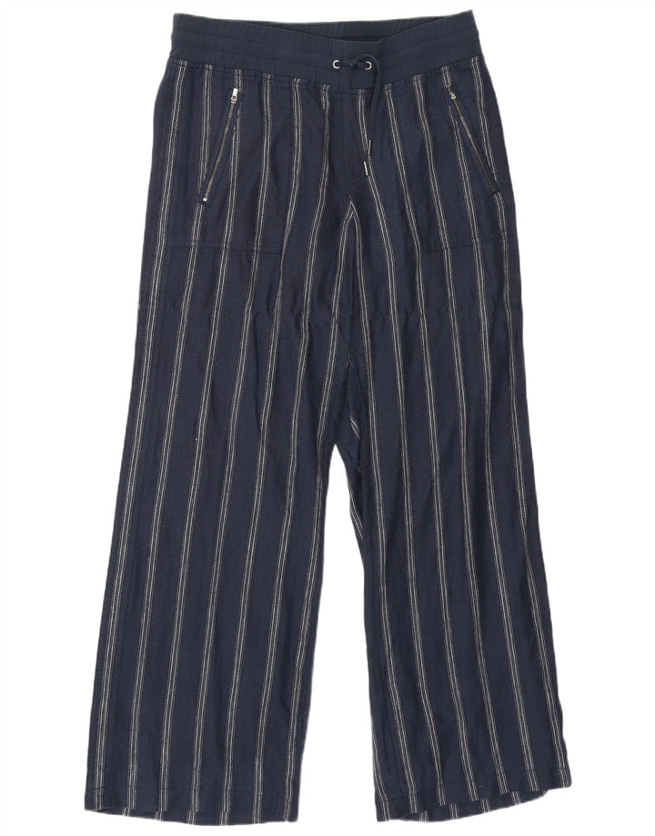 Pantaloni da tuta da donna Athleta US 8 Lino a righe blu navy medio