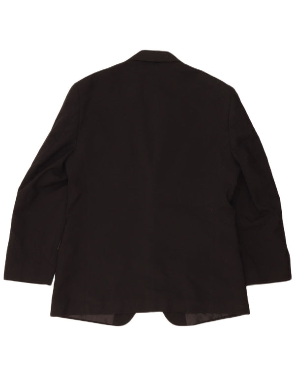 Marks & Spencer Mens 2 Button Blazer Jacket UK 42 Large Black Polyester