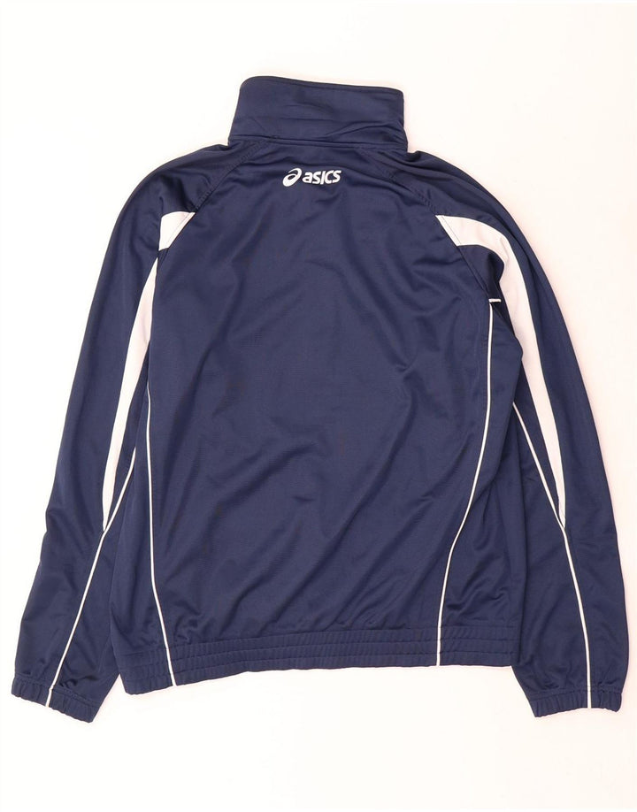 Giacca da ginnastica da uomo Asics, grande, in poliestere color block blu navy