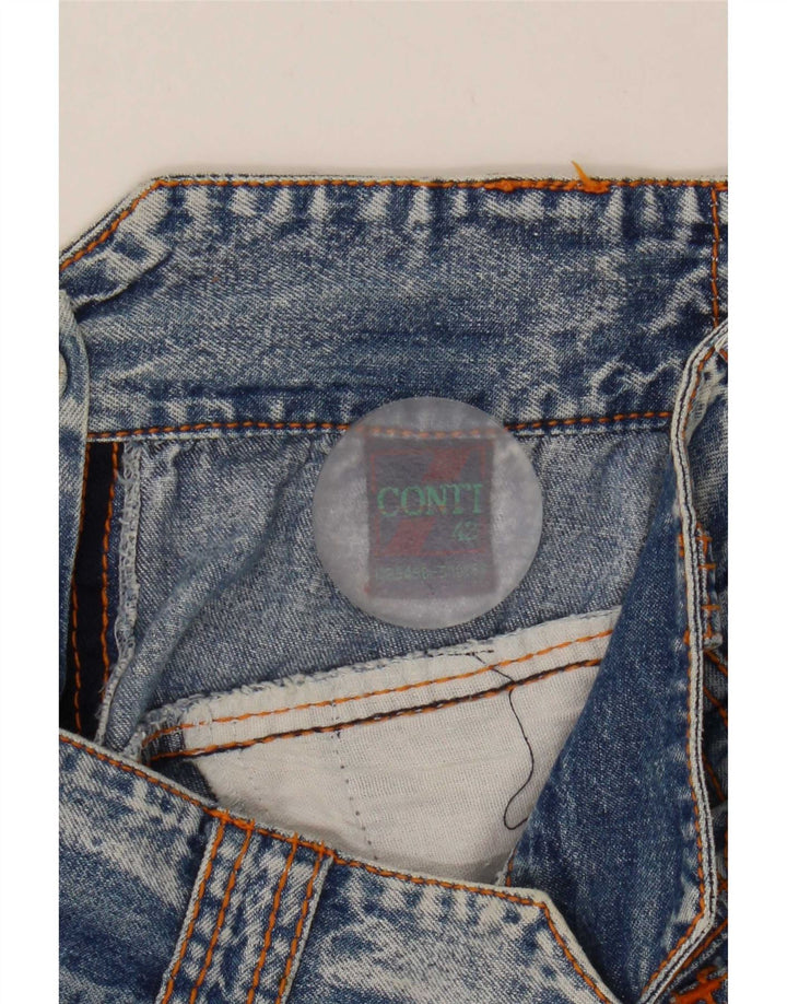 Gonna di jeans vintage da donna IT 42 media W28 cotone blu