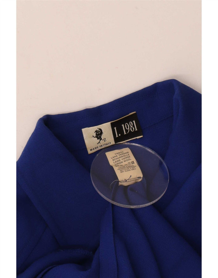 Giacca blazer vintage da donna a 5 bottoni IT 48 XL Lana vergine blu