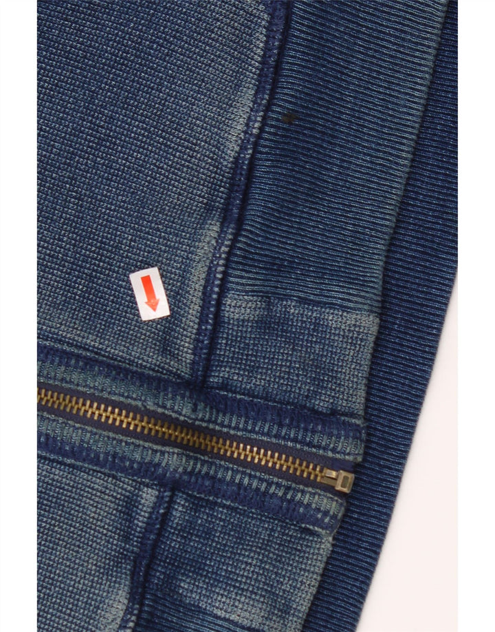 FAT FACE Maglione con cappuccio e zip da uomo in cotone blu navy medio