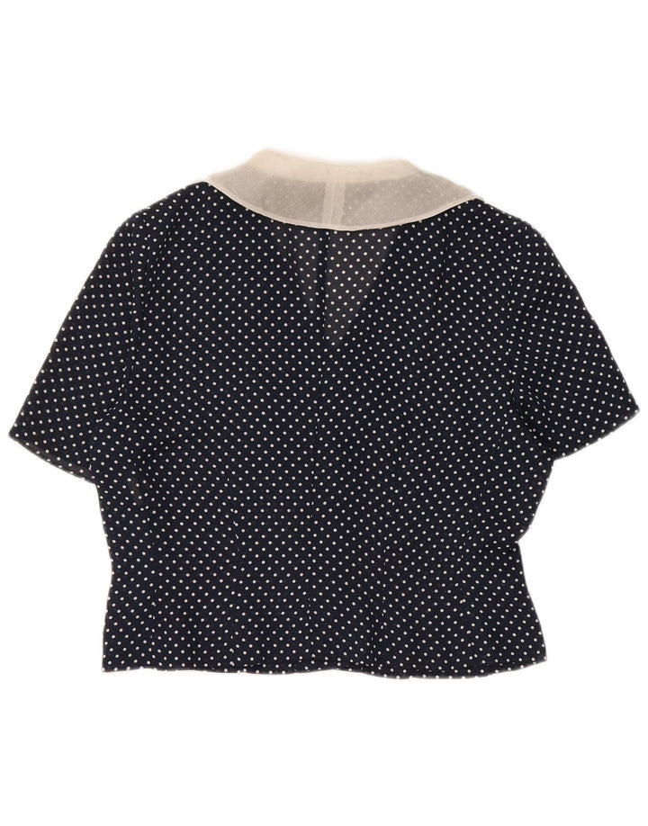 Set gonna vintage da donna in 2 pezzi IT 44 medio W28 blu navy maculato