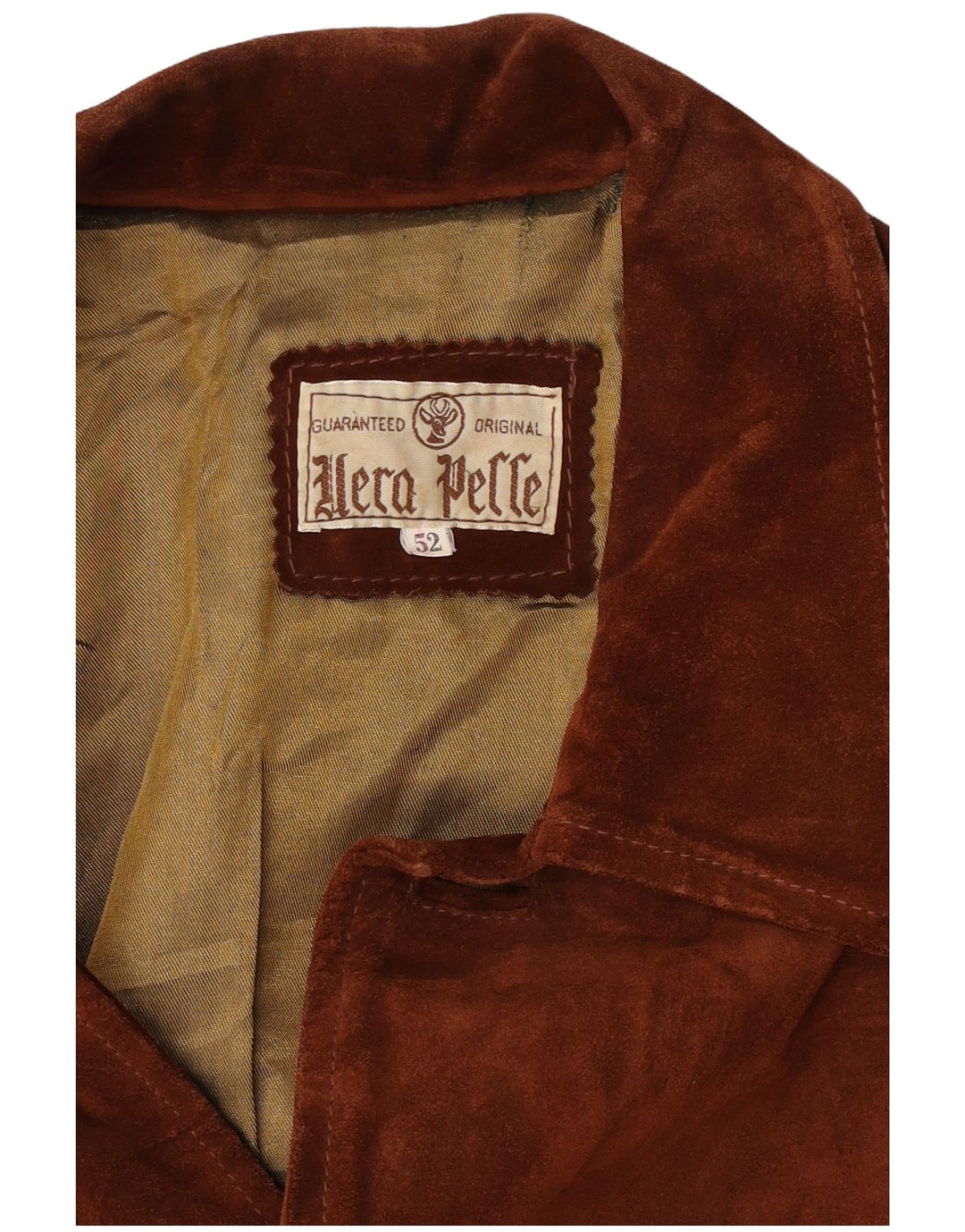 Giacca vintage in pelle scamosciata da uomo IT 52 XL in pelle marrone