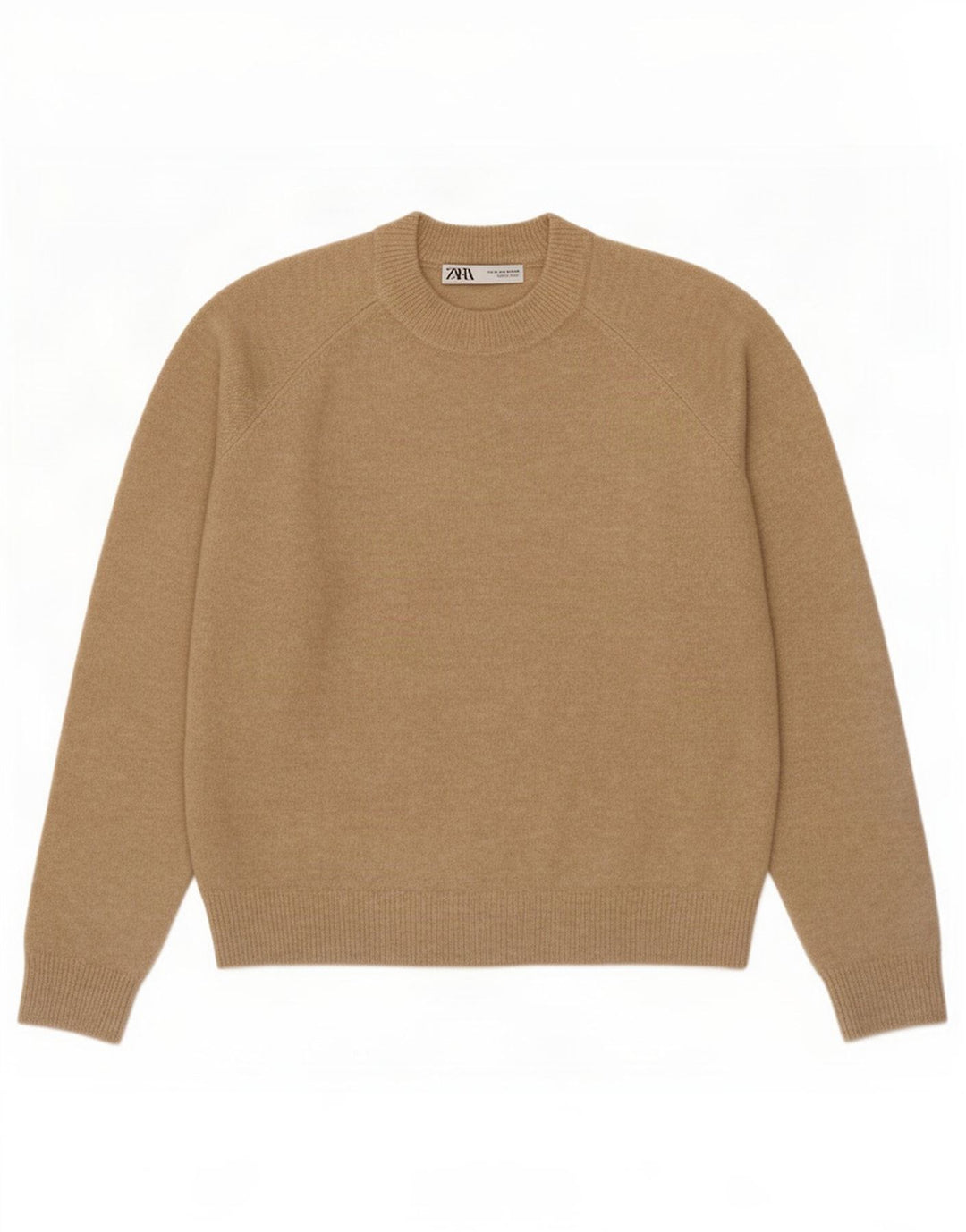 Maglione maglione girocollo da donna Zara UK 14 Poliammide beige medio