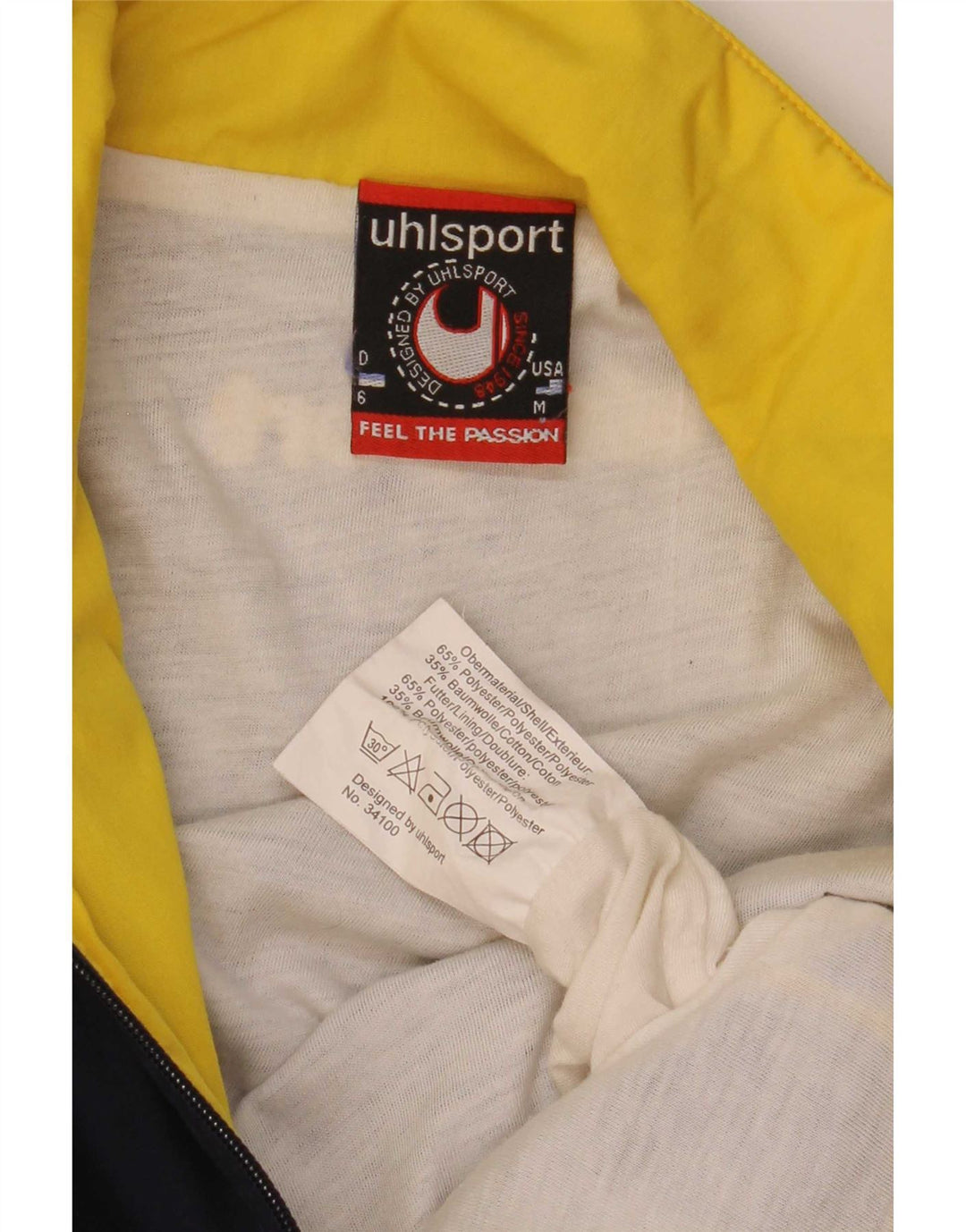 Giacca da ginnastica da uomo con grafica Uhlsport, color block medio blu navy