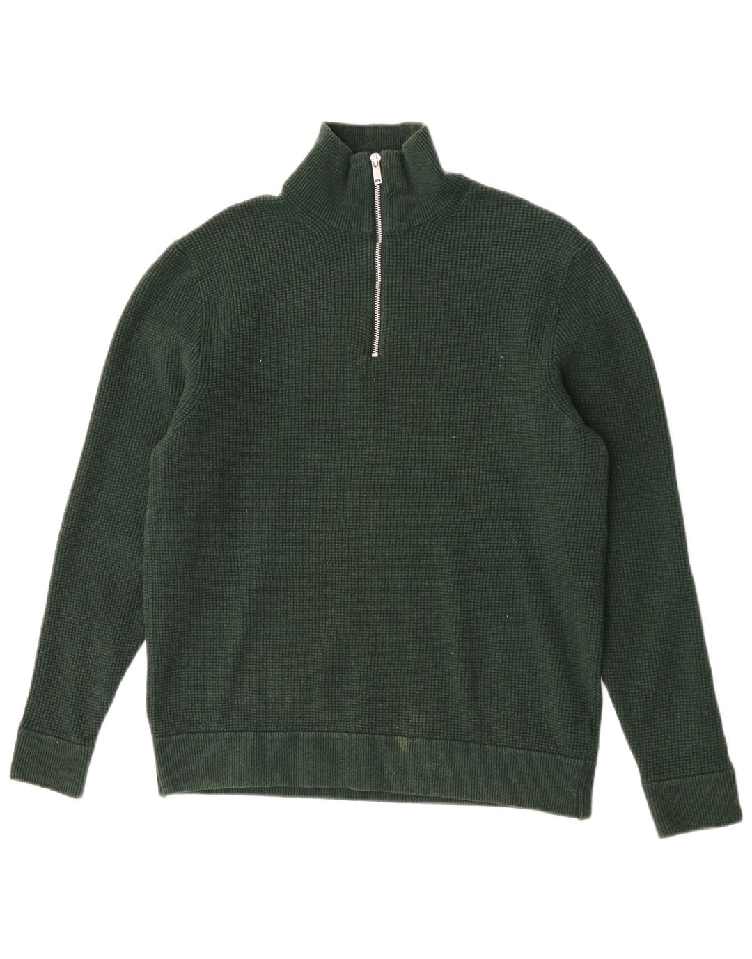 Maglione da uomo Marks & Spencer con zip e collo grande in poliestere verde