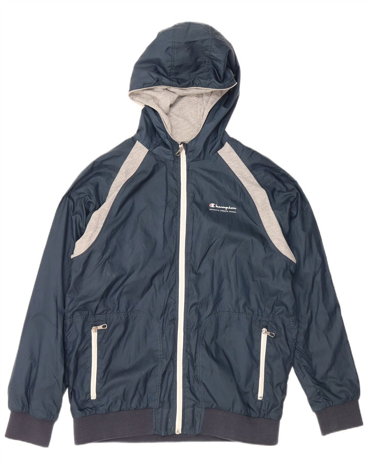 Giacca a vento da bambino CHAMPION 13-14 anni XL Blu navy a blocchi di colore