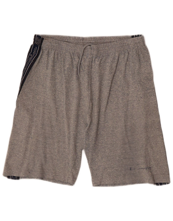 Pantaloncini sportivi grafici da uomo Champion XL in cotone color block grigio