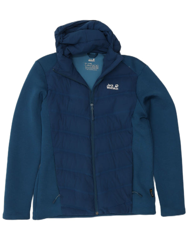 Giacca a vento con cappuccio da uomo Jack Wolfskin UK 36/38 piccola poliestere blu