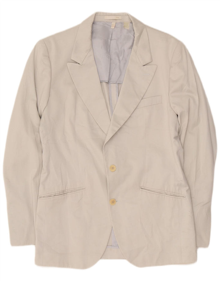 Giacca blazer a 2 bottoni da uomo Zara EU 52 grande cotone beige