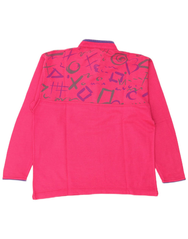 F.LLI Campagnolo Felpa da donna Maglione UK 18 XL Rosa geometrico