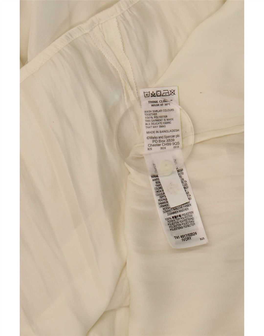 Camicetta a maniche lunghe da donna Marks & Spencer con volant sul davanti UK 18 XL Beige