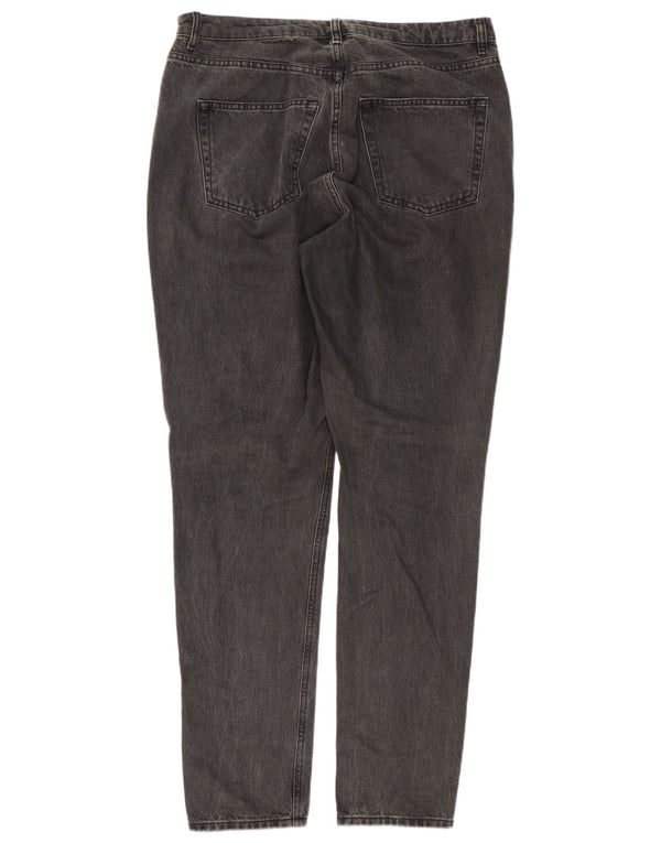 Topshop Womens Mom High Waist Tapered Jeans W34 L33 Grey Polyester