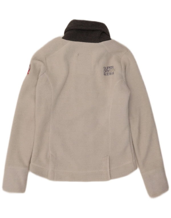 Giacca in pile da donna Superdry UK 14 Large Poliestere bianco