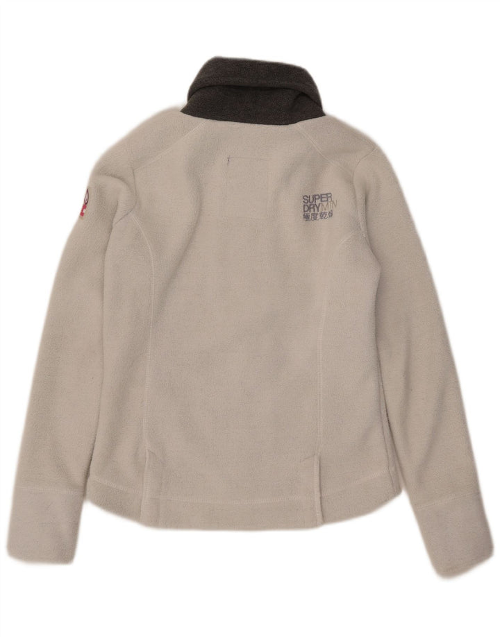 Giacca in pile da donna Superdry UK 14 Large Poliestere bianco