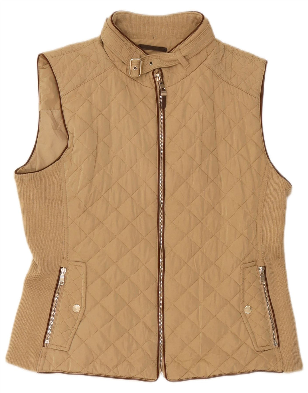 Gilet trapuntato da donna Zara UK 18 XL Beige