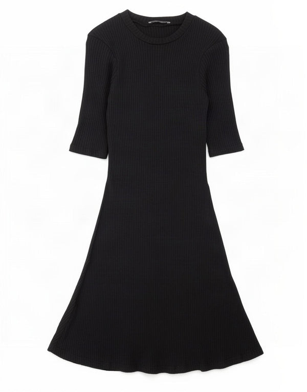 Abito maglione Zara Trafaluc da donna con maniche a 3/4 UK 8 piccolo nero