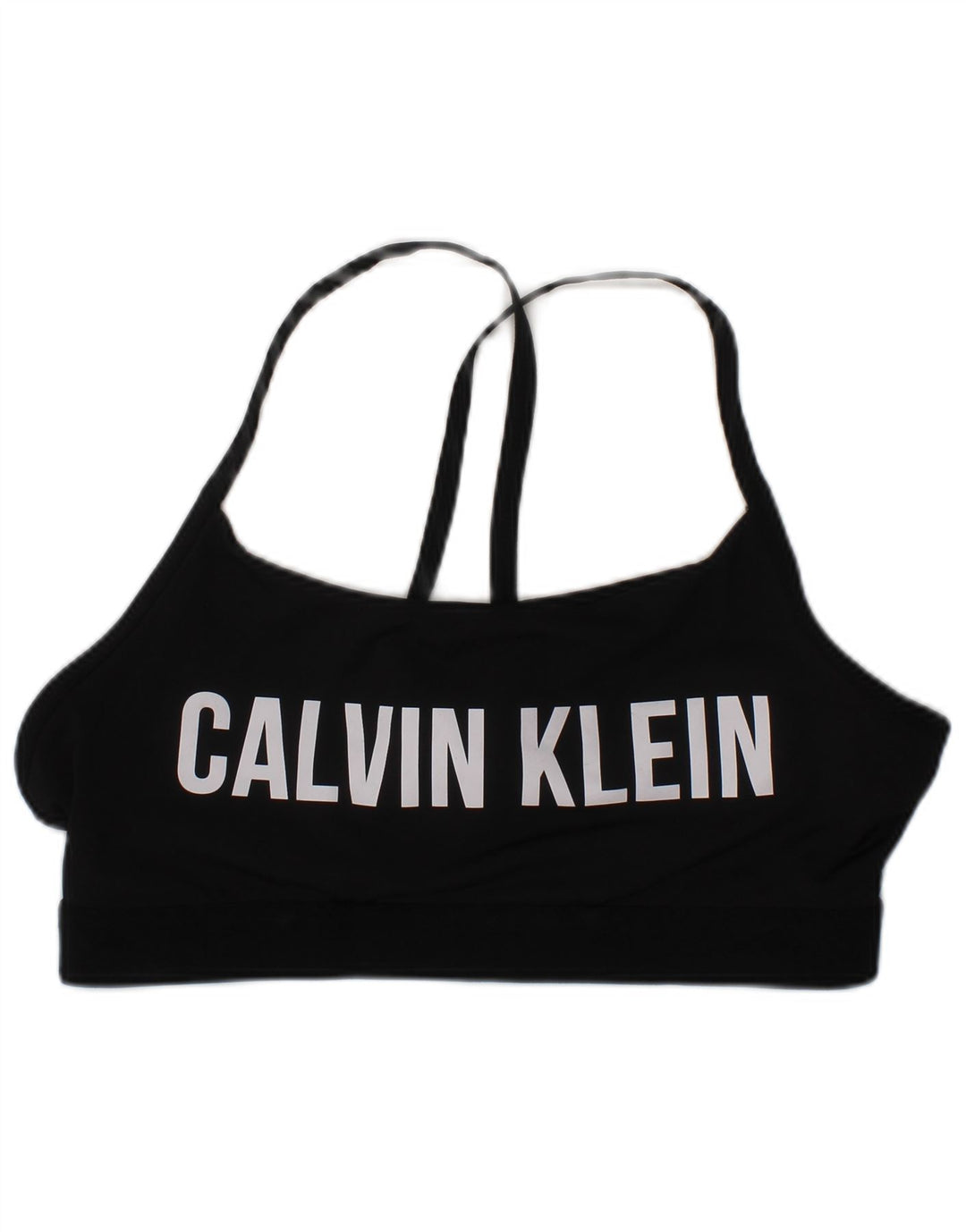 Reggiseno sportivo grafico da donna Calvin Klein Top piccolo nero sportivo