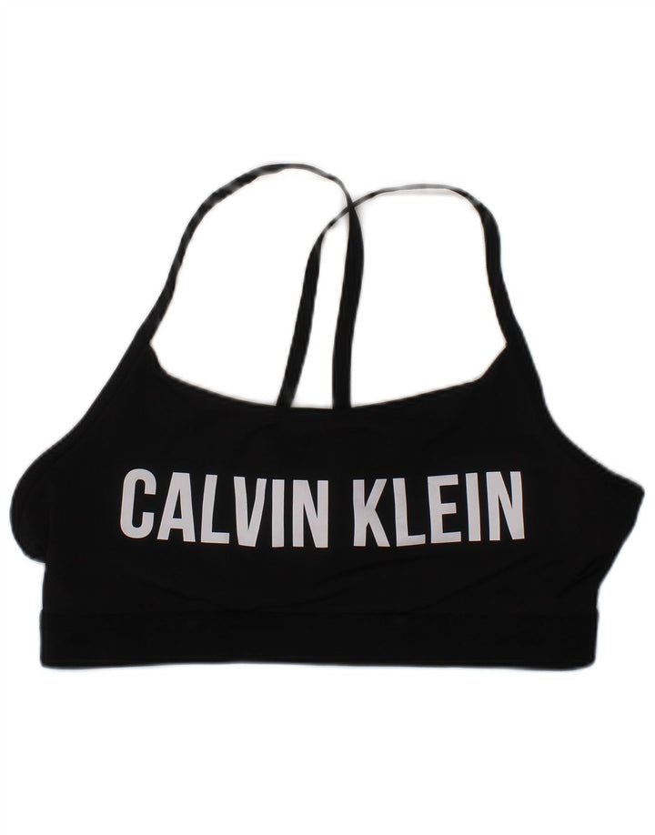 Reggiseno sportivo grafico da donna Calvin Klein Top piccolo nero sportivo