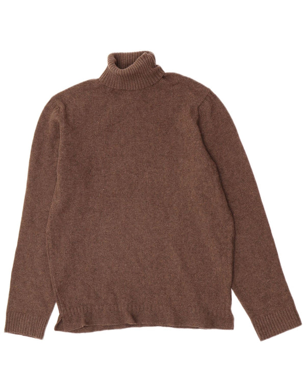 Maglione maglione da donna a collo alto Massimo Dutti UK 12 Lana marrone medio