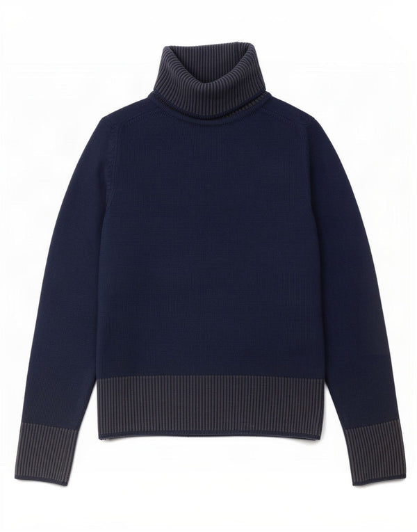 Maglione maglione a collo alto da donna Bikkembergs UK 10 Small Blue Colourblock