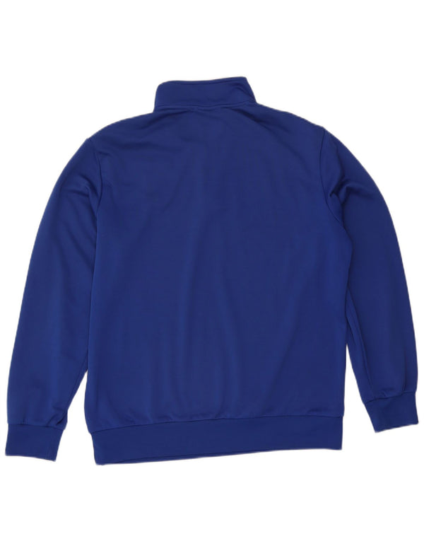 Felpa da uomo con collo con zip grafica S.C. Trestina di Lotto, maglione grande blu