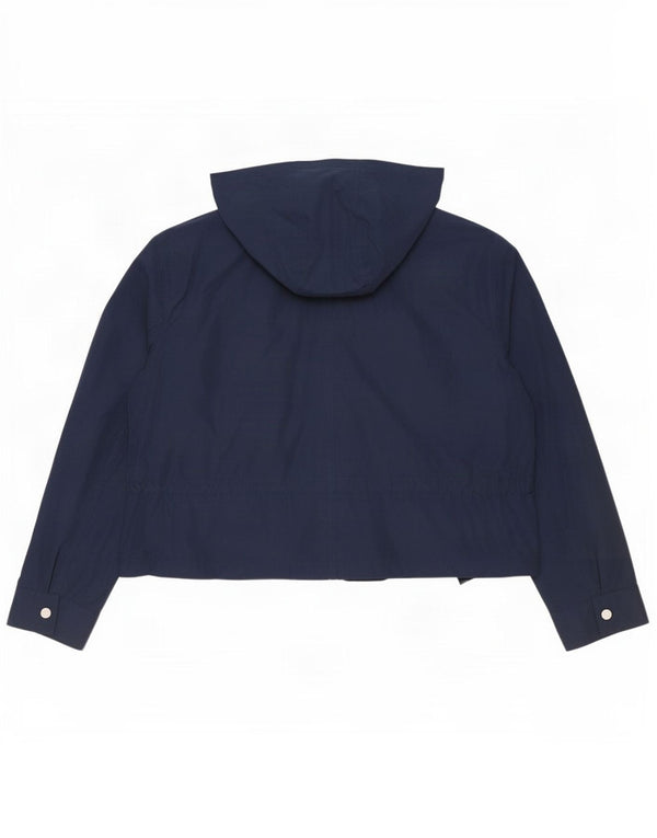 Giacca antipioggia da donna Marks & Spencer vestibilità ampia con cappuccio UK 16 grande blu navy